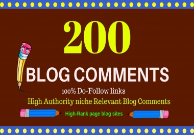 create 200 high quality blog comments backlinks unique domain,  for boost website