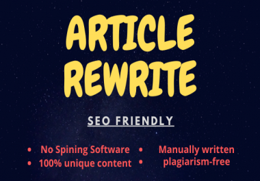 Rewrite your article and blog without spinners for unique content