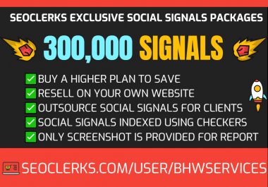 Get 300,000 Social Signals for SEO and Traffic Boost - High Authority Pages and Established Audience