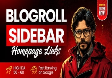 150 PBN Homepage Blogroll/Sidebar DA 50 to 60 Fast Ranking on Google