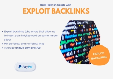 Get 500 Exploit backlinks Do-Follow & No-Follow