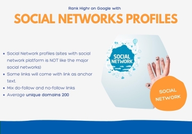 1k Social networks profiles backlinks