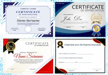 I will design amazing formal,  custom certificate