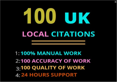 I will do 100 plus top UK local citations for local seo