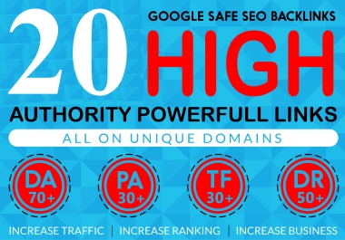 20 Homepage Backlink DA70+ PA50+ PR7+ Permanent & Dofollow With unique website
