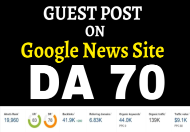 Guest posts DA70 With Writing and publish on google news approved site