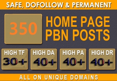 Get Extreme 350+PBN Backlink in your website hompage with HIGH DA/PA/TF/CF with unique website