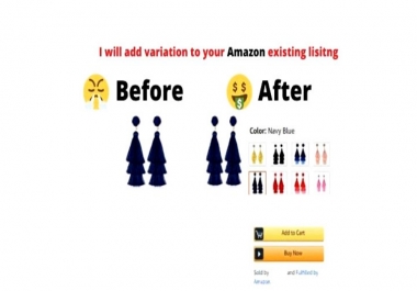 I will add variation to existing Amazon listing