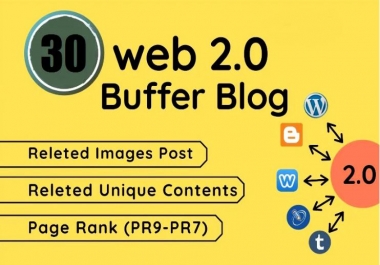I will make 30 high authority dofollow web 2.0 backlinks for your ranking