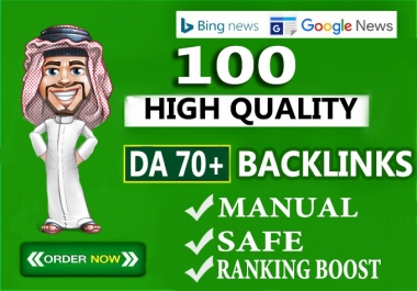 I will create 100 unique domain seo backlinks on tf100 da70+ sites
