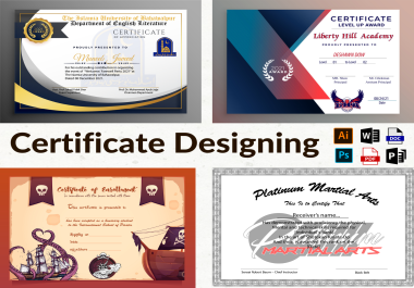 Professional certificate,  Business Certificate,  Award Certificate