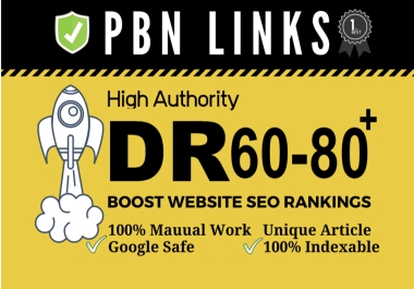 I will do 20 PBN DR 60 to 70 high quality hompage do follow backlinks