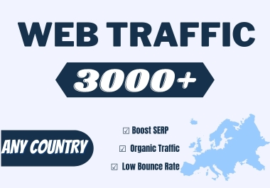 3000+ Website traffic for your website or blog from any country