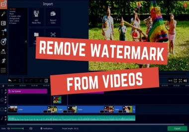 I will remove watermark logo text from your video and images