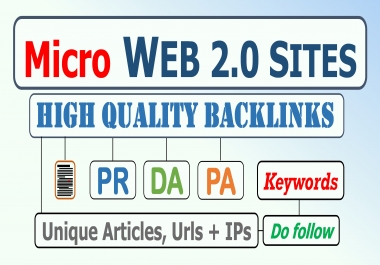 Micro Panda Safe 4.2 Backlinks with PR,  DA,  PA,  do follow Web 2.0 Blogs for Organic traffic