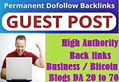 I will publish guest post on business bitcoin blog da 20 to 70