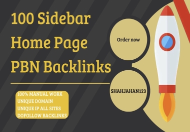 100 Home Page Sidebar High Quality pbn 50+ DA DR backlinks