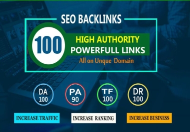 I will build 100 unique domain SEO backlinks on tf100 da100 site