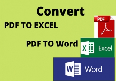 Convert pdf to excel or word and any type of data entry work