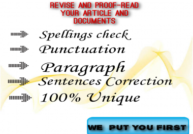Proofreading and Rephrasing service available for different languages