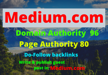 I Will Write and Publish A Guest Post on Medium. com DA 95,  PA 80.