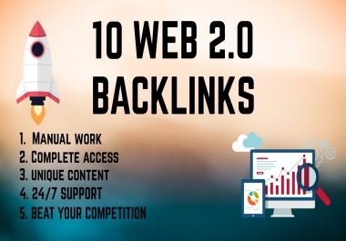 I will create 10 back link web 2.0 pointing to your website