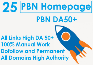 Make 25 PBN DA50+ Homepage Permanent Dofollow Backlinks Off Page SEO