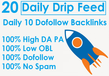 I will Manually 20 Days SEO Package Drip Feed Daily 10 Dofollow Backlinks