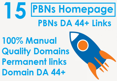 Do 15 PBN Homepage High Quality Dofollow DA 44+ Links