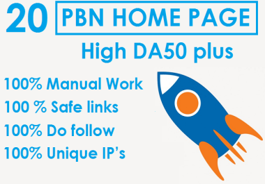 Boost Your Ranking with 20 PBN Homepage DA50 plus