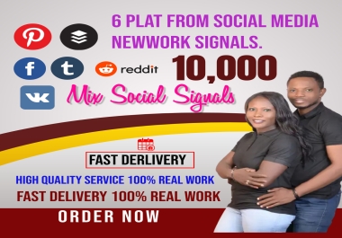 Great Top 6 Powerful Platform 10,000 Mix Social Media Social Signals Share Backlinks Bookmarks