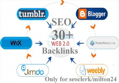 I will bulid 30 manual web 2 0 SEO backlinks