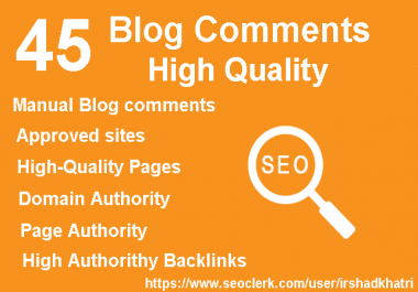 45 high quality blog commens manual dofollow backlinks