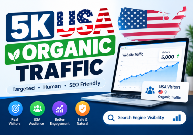 5K USA Organic Web Traffic Targeted US Visitors SEO-Friendly Traffic