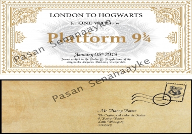 Harry Potter Personalized Hogwarts acceptance letter, Knight bus ticket and etc. For everyone