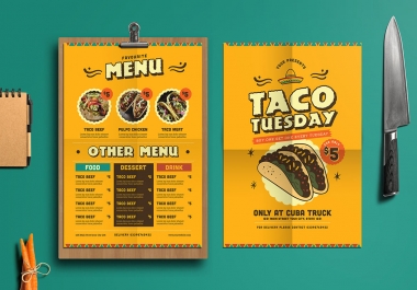 Professional amazing flyer,  food menu,  any kind of menu design
