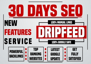 Manually 30 days SEO Package,  drip feed daily 10 do follow backlinks