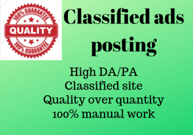 i will do 50 classified ads posting high DA/PA classified site in USA