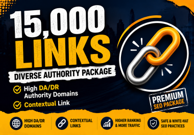 15,000 Links Diverse Authority Package High DA/DR Authority Domains Contextual Link