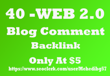 I will Create Manual 40 HIGH DA Web2.0 Blog Network With niche related articles and Indexing