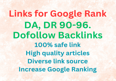 20 Dofollow SEO Backlinks DA DR96 Sites for Google Ranking