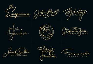 I will design script,  photography,  luxury signature logo