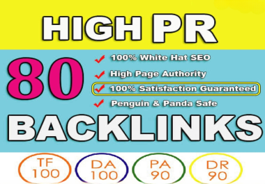 I will create 80 Unique PR10 Backlinks on DA100 Sites