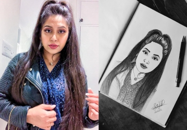 I will draw realistic pencil sketch from your picture