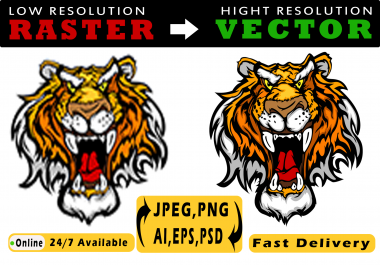 I will convert any file raster to vector ai, psd, png high quality in a short time