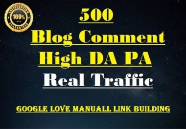 I will do 500 high da pa tf cf manual blog comments SEO backlink