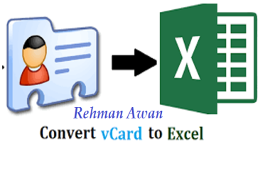 I will convert your 1 Vcard,  vcf up to 5000 Contacts to Excel or CSV