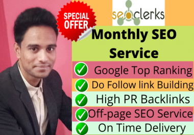 I will do google top ten ranking your website,  with white hat SEo service.