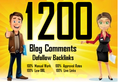 I will provide Manually dofollow 1200 Blog comments