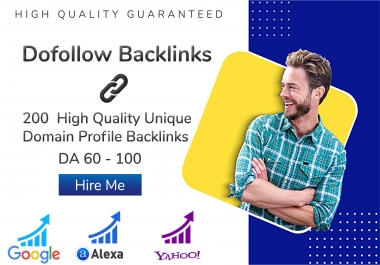I will do High quality Do follow profile backlinks for your website.